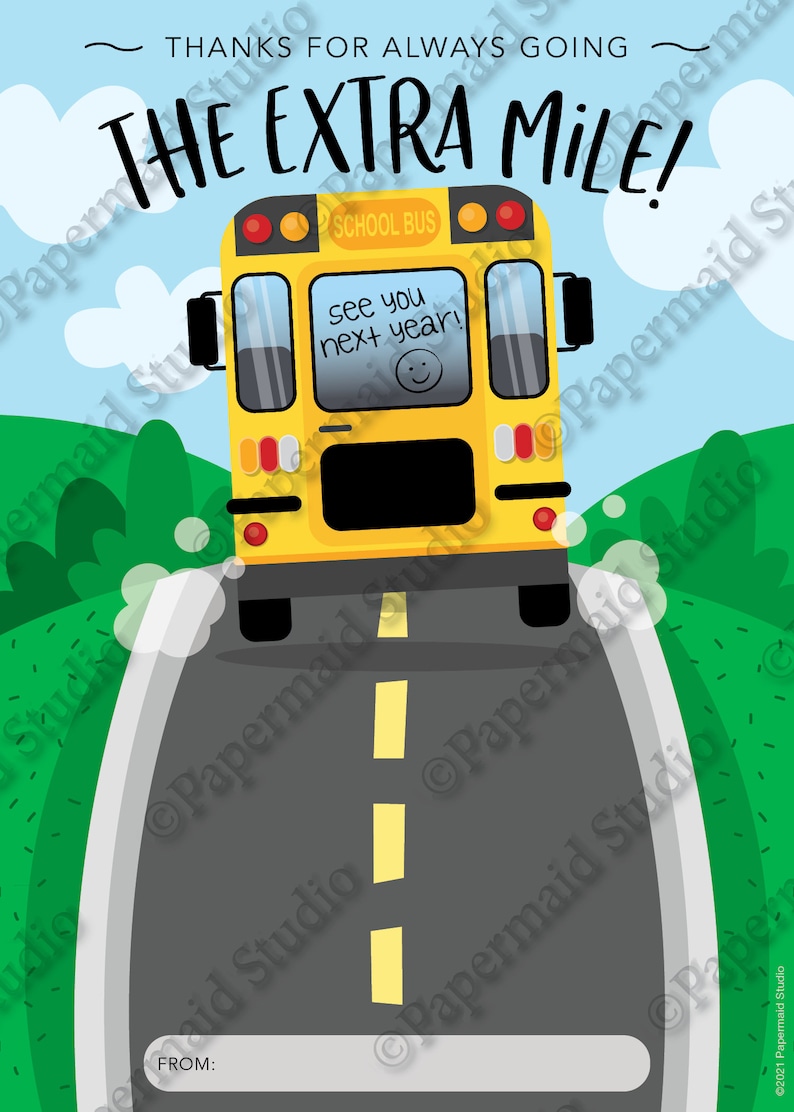 PRINTABLE Bus Driver Thank You Card Bus Driver Gift Card - Etsy