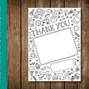 Carte de la semaine d'appréciation des enseignants - Carte d'appréciation des enseignants - Carte de remerciement des enseignants - Coloriage Merci