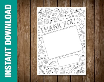 Teacher Appreciation Week Card - Teacher Appreciation Card - Teacher Thank You Card - Coloring Page Thank You