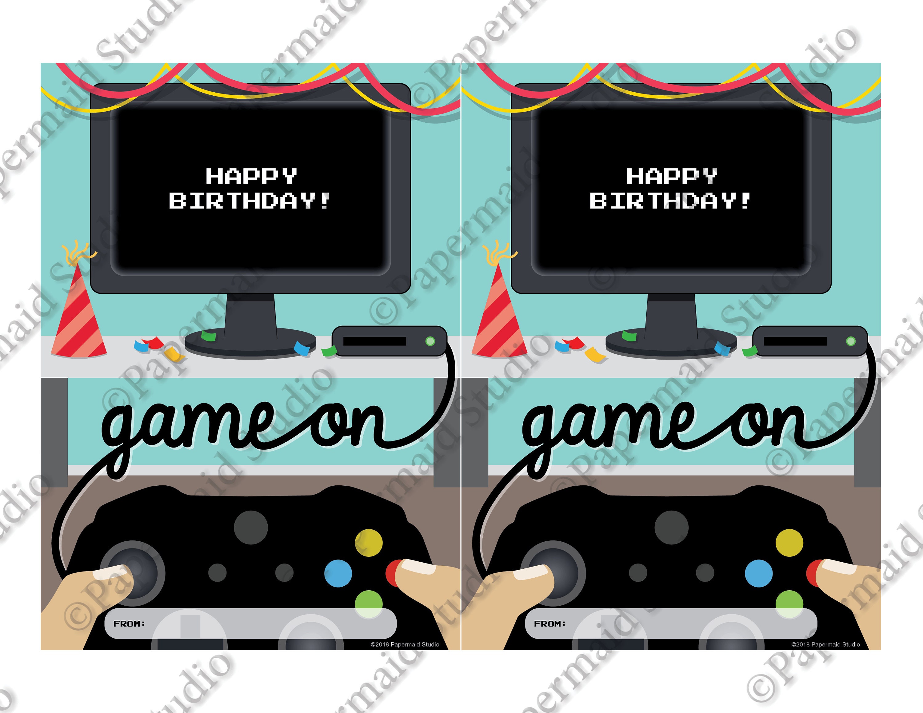 PRINTABLE Video Game Gift Card Holder - Video Gamer Birthday Card - Video  Game Computer Gamer Gift - Online Console Screen