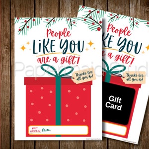 Titular de la tarjeta de regalo de Navidad imprimible - Tarjeta de agradecimiento de vacaciones de compañero de trabajo - Apreciación del personal de la escuela PTA PTO asistente - Enfermera - Voluntario
