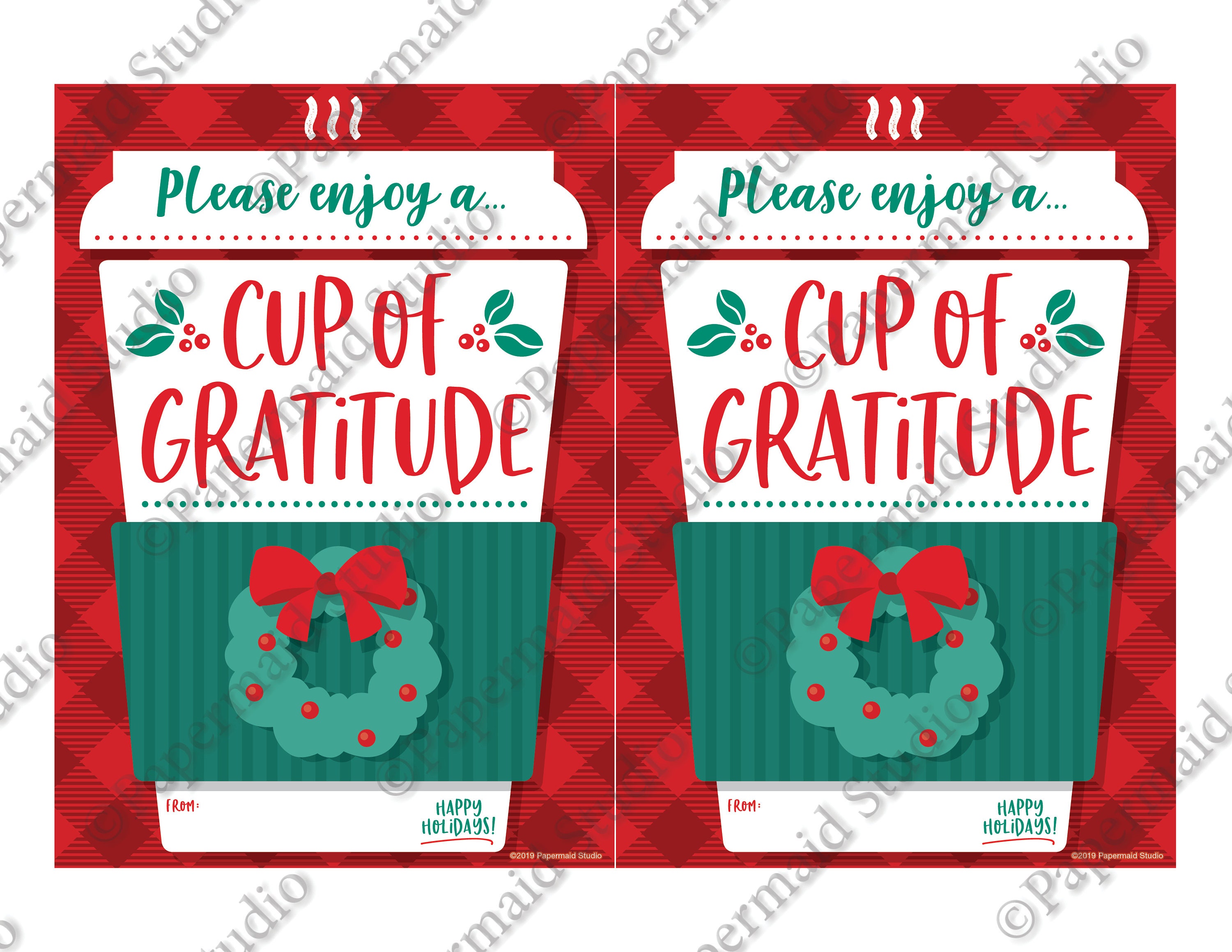 EDITABLE Christmas Gift Card Holder, Christmas Thanks a LATTE Gift