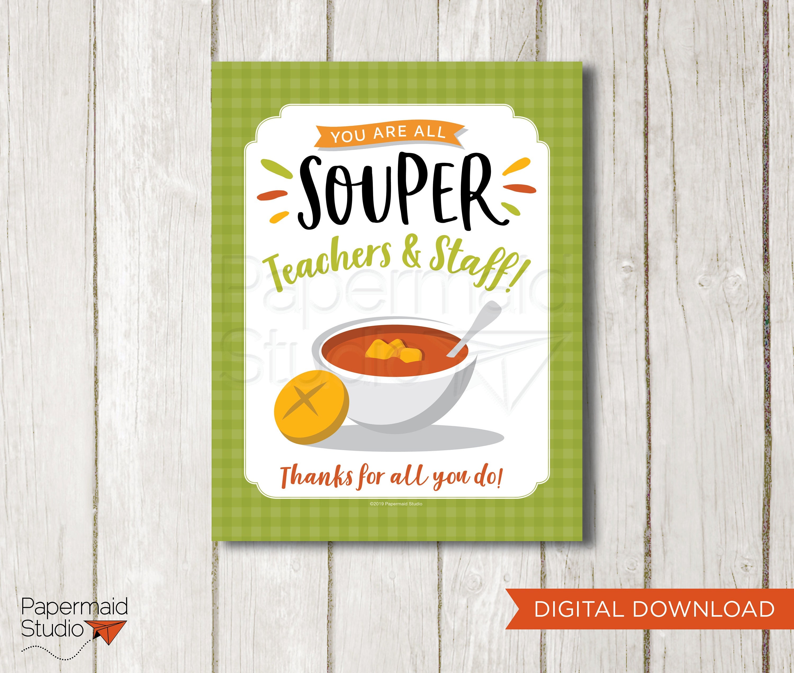 Teacher Appreciation Soup Printable Teacher Soup Thank You - Etsy