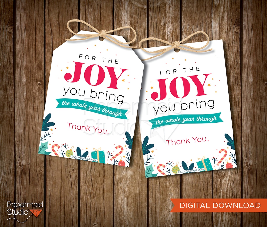 Teacher Christmas Gift Tag Printable Mailman Thank You School Staff ...