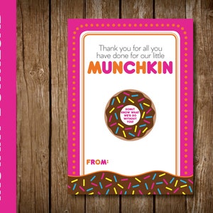 AFDRUKBARE LERAAR Donut bedankkaart met VERBORGEN bericht -- Donut weet wat we zouden doen zonder jou -- 5 x 7 digitale download