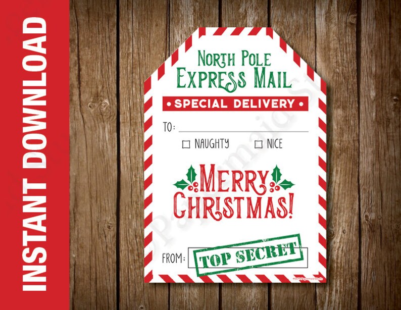 PRINTABLE Key Santa Present Card Holder -- Xmas Present Card Holder -- Instructor Trip Card graphic regarding Secret Santa Cards Printable known as PRINTABLE Mystery Santa Present Card Holder -- Xmas Present Card Holder -- Instructor Getaway Card