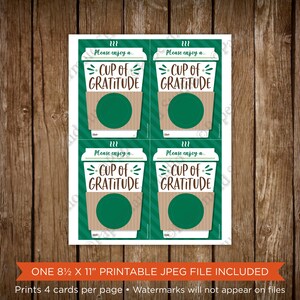 Coffee Thank You Card Printable - Thanks a Latte Gift - Single Pod Cup ...