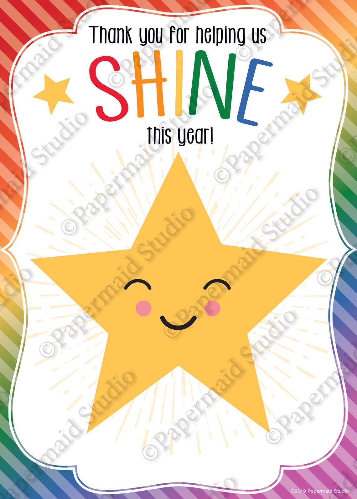 PRINTABLE Teacher Thank You Card End of Year Teacher Card - Etsy