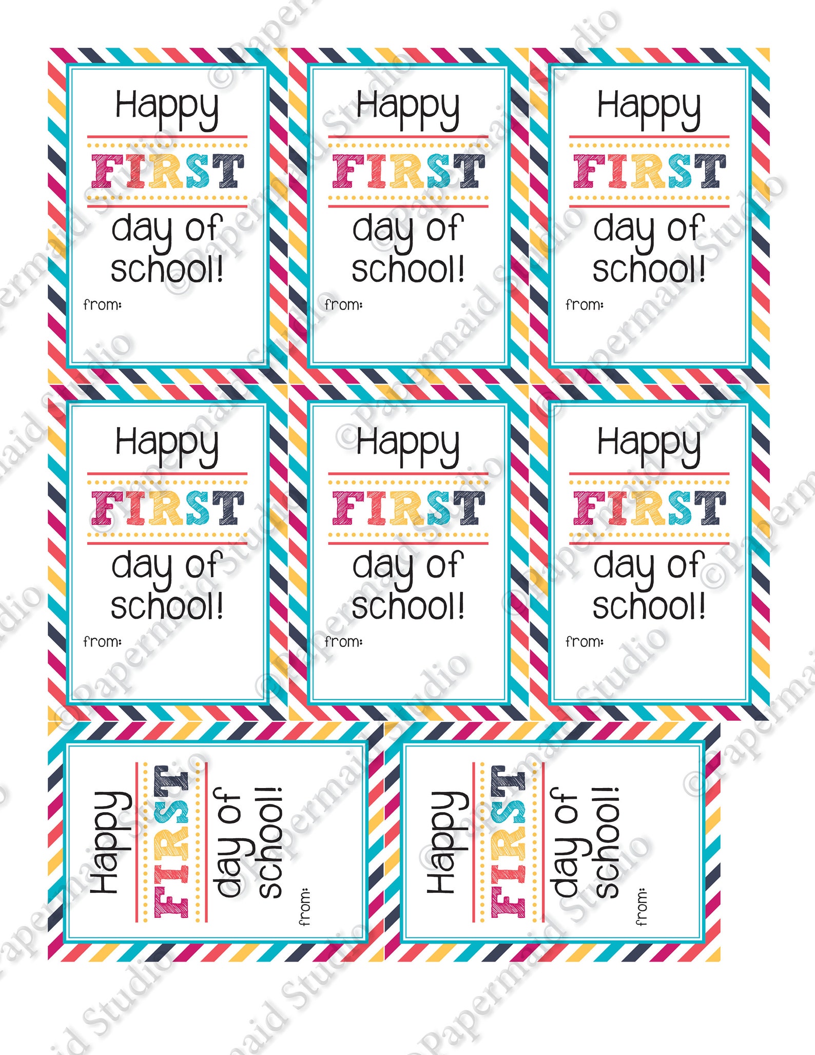 PRINTABLE Back to School Gift Tag -- Teacher Card -- First Day of ...