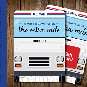 PRINTABLE Letter Carrier Thank You Card Postal Worker Mail Person Gift ...