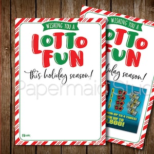 Druckbare Lotterielos Weihnachtskarte - Lehrer Weihnachtsgeschenkkarte Danke Personal Anerkennung - Chef Weihnachtskarte - Danke ein LOTTO -