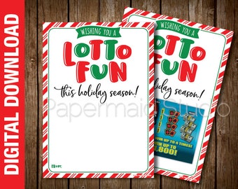 Printable Lottery Ticket Christmas Card - Teacher Christmas Gift Card Thank You Staff Appreciation - Boss Christmas Card - Thanks a LOTTO -