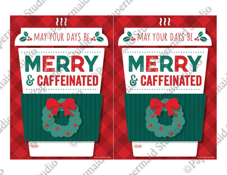 PRINTABLE Christmas Coffee Gift Card Holder Teacher Etsy