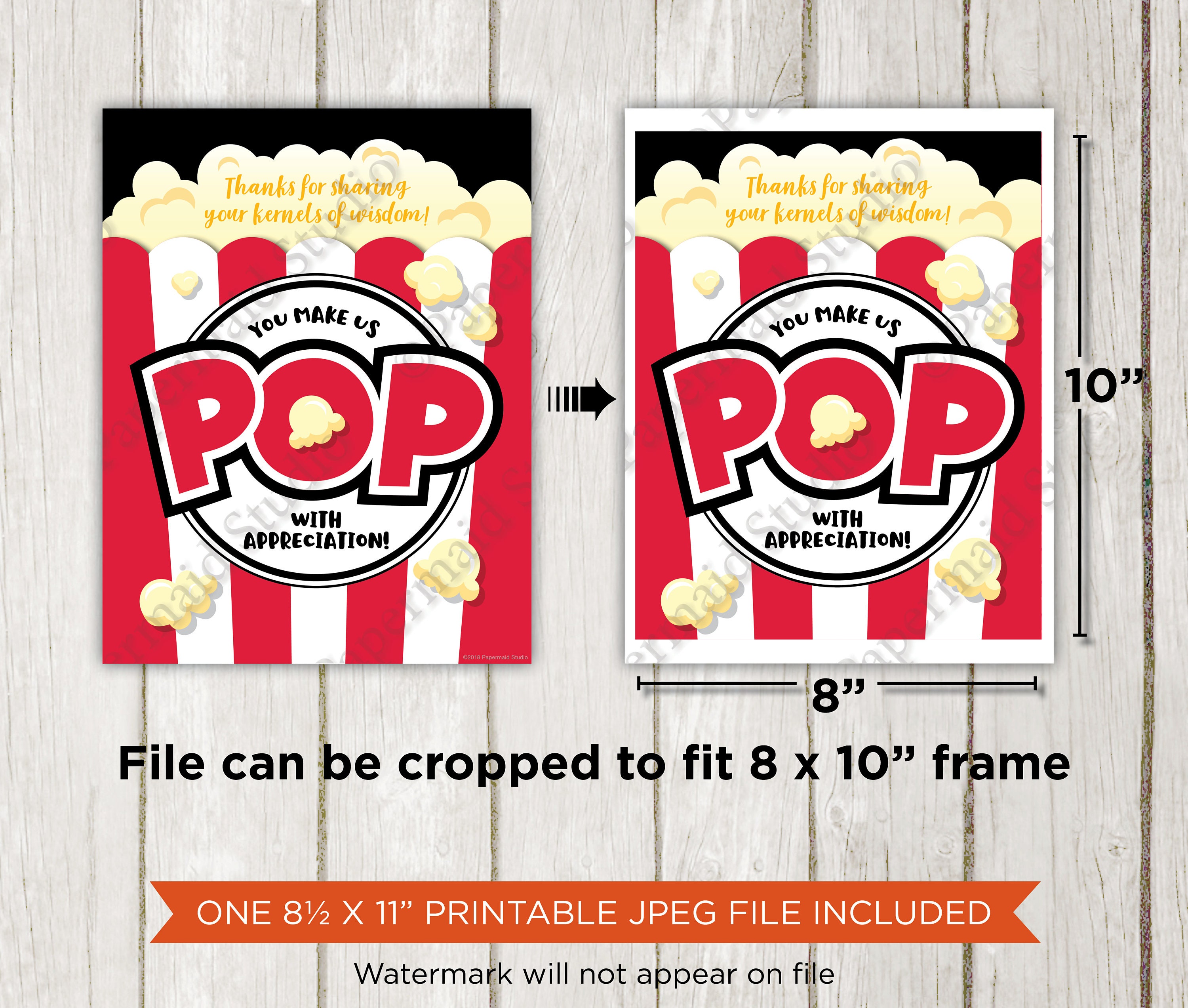 Popcorn Teacher Appreciation Sign Printable - Popcorn Thank You Poster ...