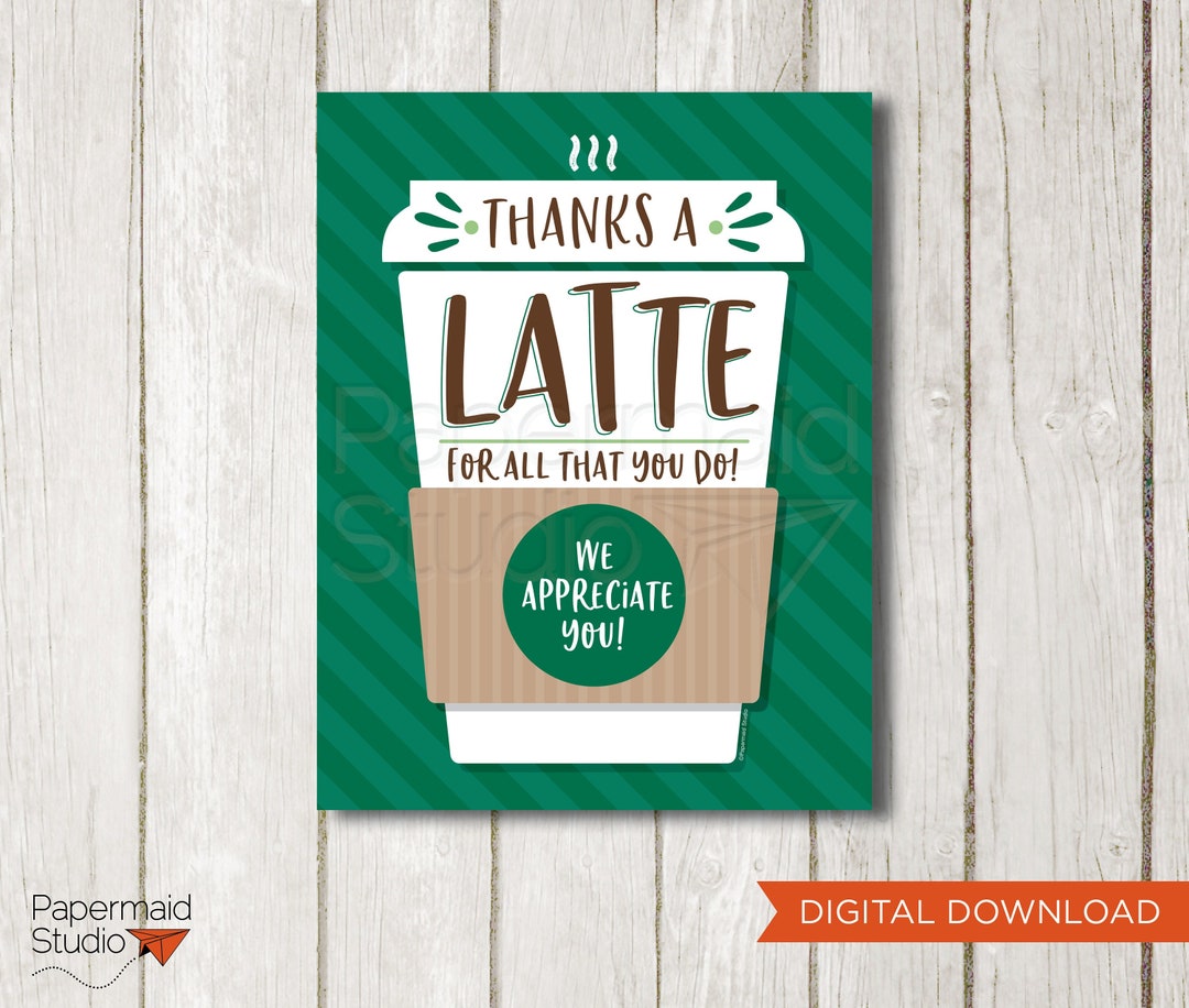 thumbnail image 2 of Thanks A Latte Appreciation Stickers - 40 Round Brown Coffee Thank You Labels 2 of 11