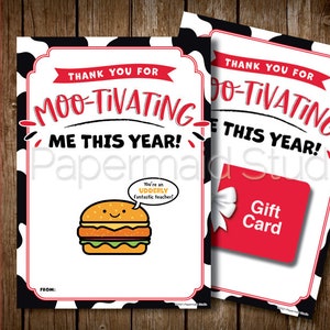 PRINTABLE Teacher Thank You Card - Chicken Chick Gift Card Holder for Teacher - Teacher Appreciation Card - Educator Gift - PTO PTA Staff
