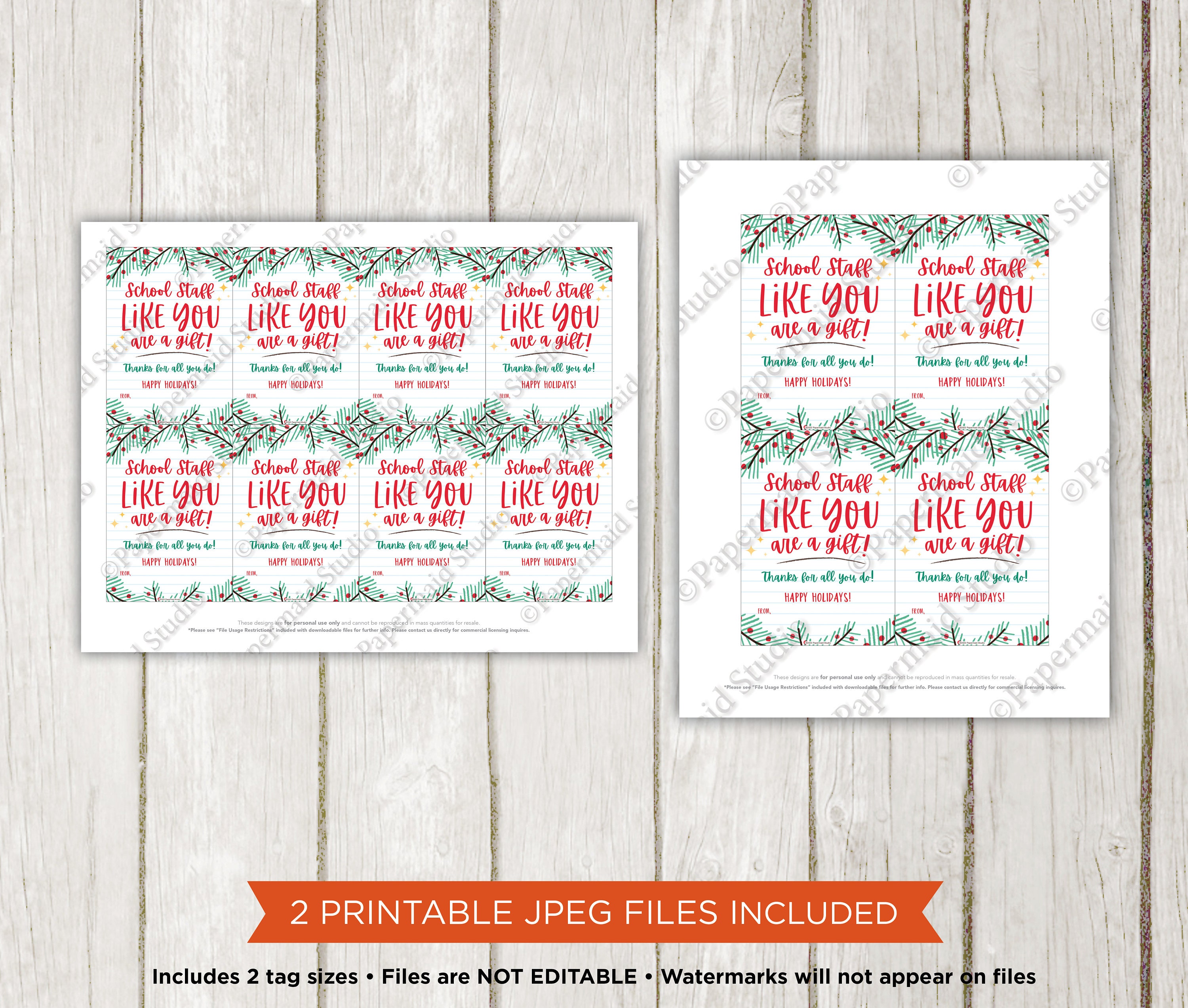Teacher Christmas Gift Tag Printable - Teacher Christmas Card - Teacher ...