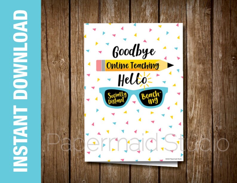 Last Day of School Teacher Thank You Card Printable Teacher | Etsy