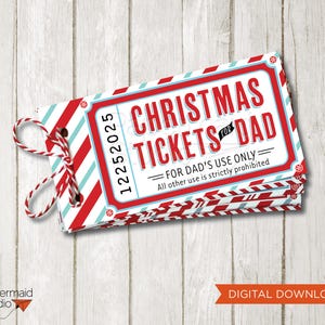 Dad Christmas Coupons Printable - Dad Christmas Gift - Customizable DIY Dad gift - Father Christmas Gift - Fathers Day Coupons Printable