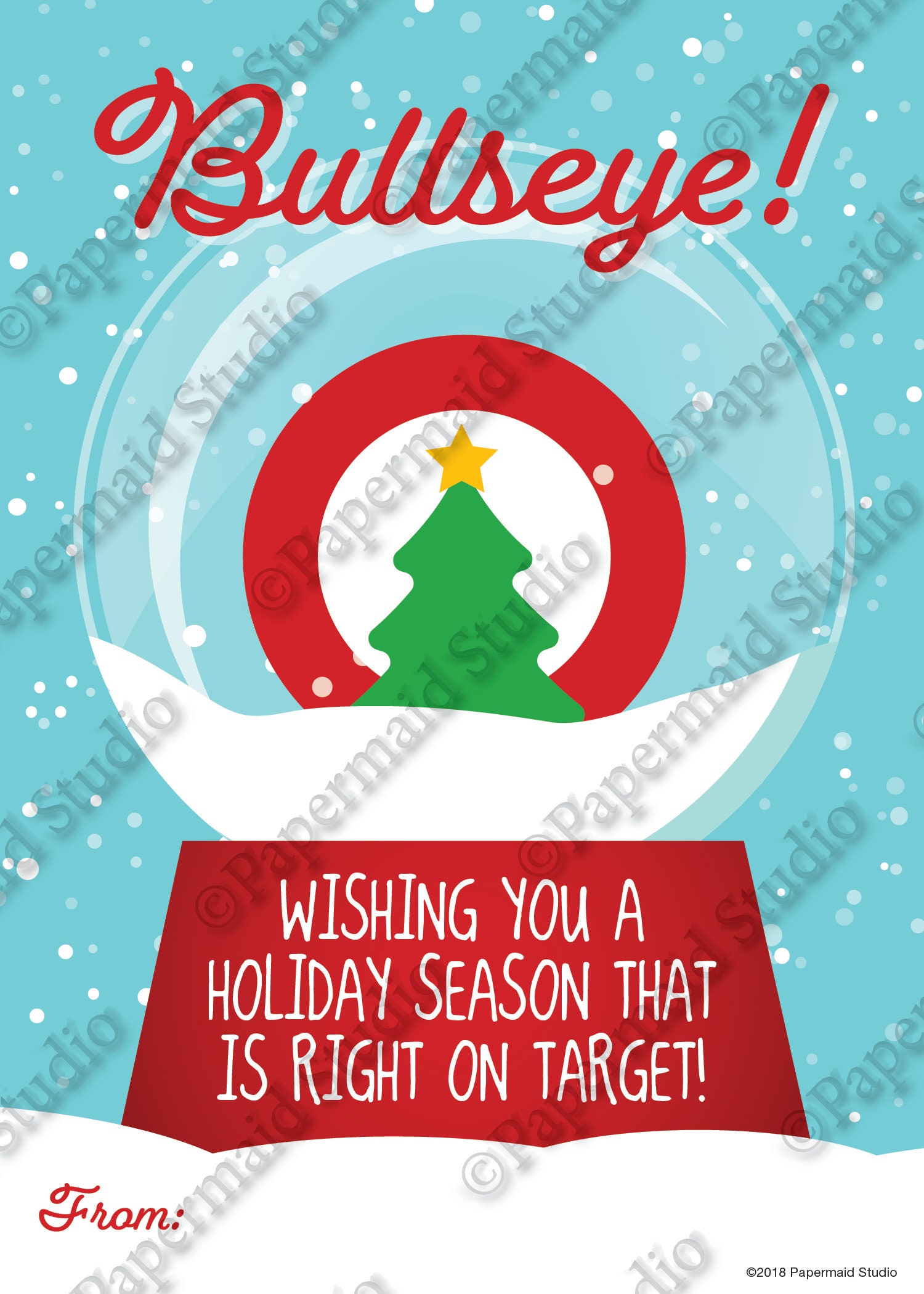 PRINTABLE Bullseye Christmas Card Holiday Card Retail Etsy