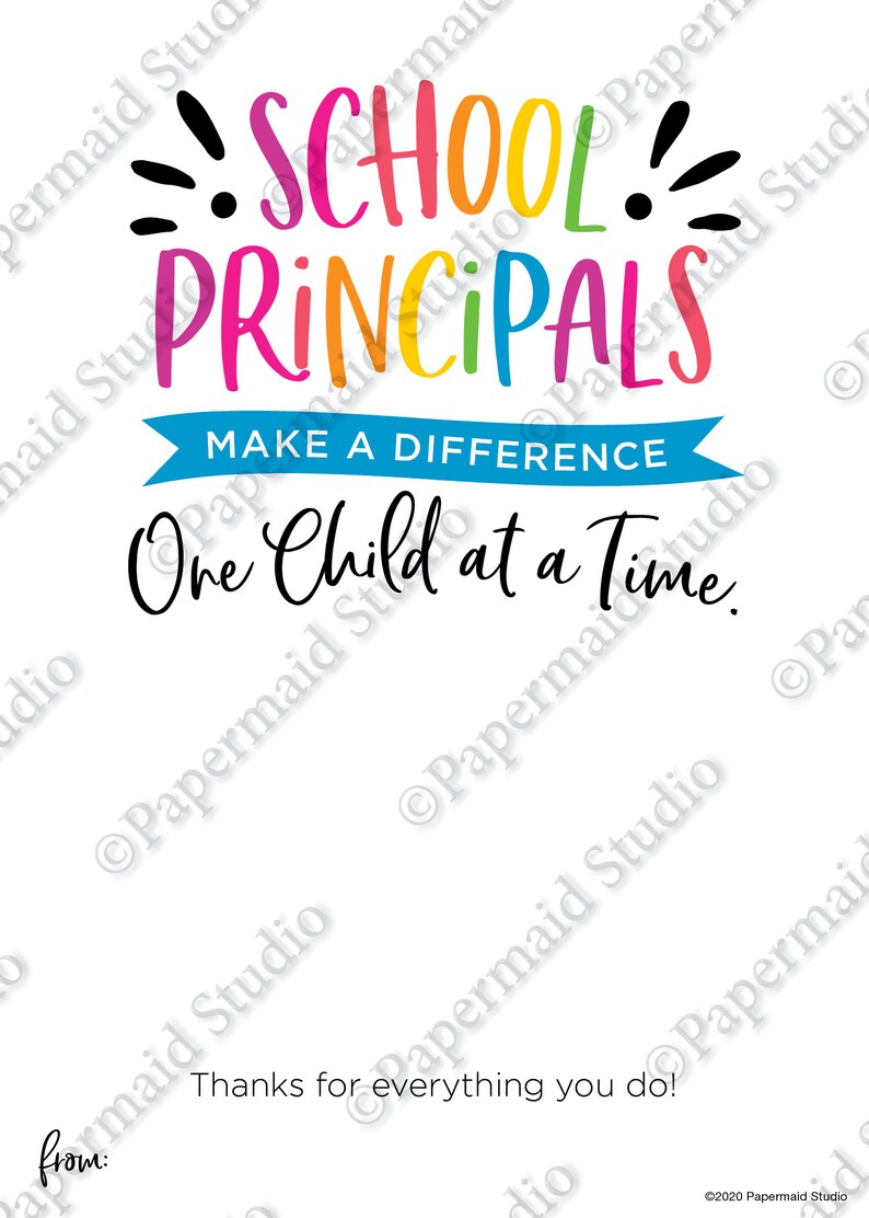 Printable School Principal Thank You Card Teacher | Etsy