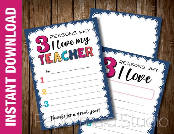 Printable All About My Teacher Thank You Card End Of Year Etsy