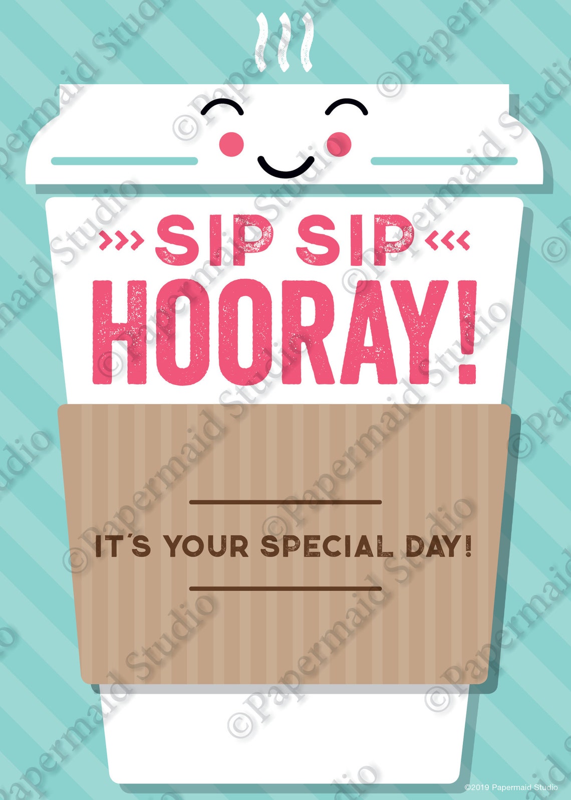 PRINTABLE Coffee Birthday Card Coffee Gift Card Holder | Etsy
