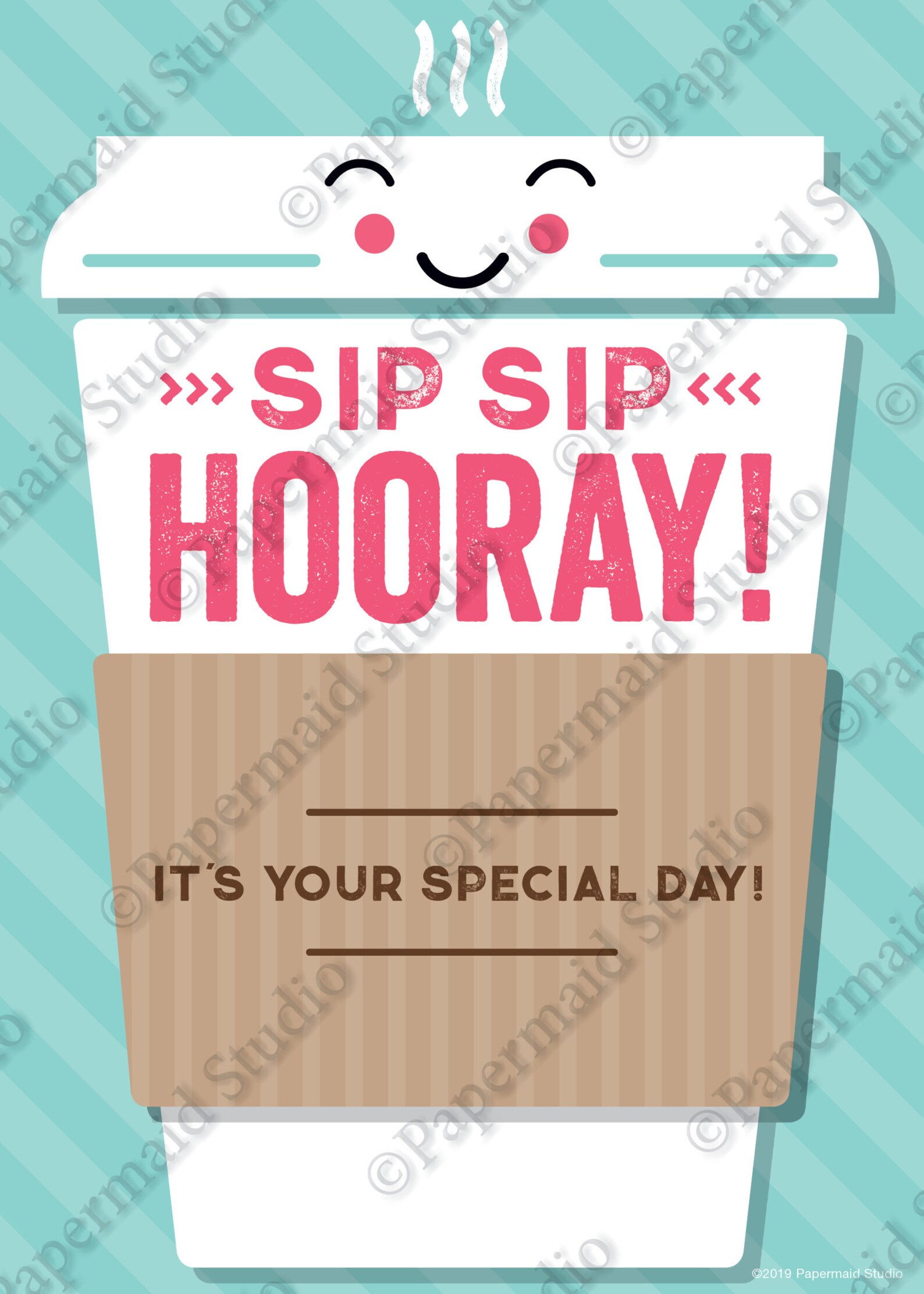 PRINTABLE Coffee Birthday Card Coffee Gift Card Holder | Etsy