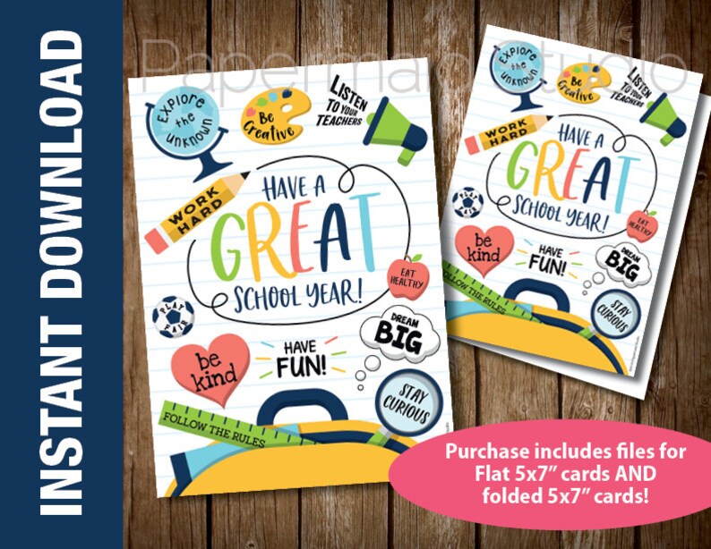 Back to School Card Printable Teacher Card First Day of - Etsy