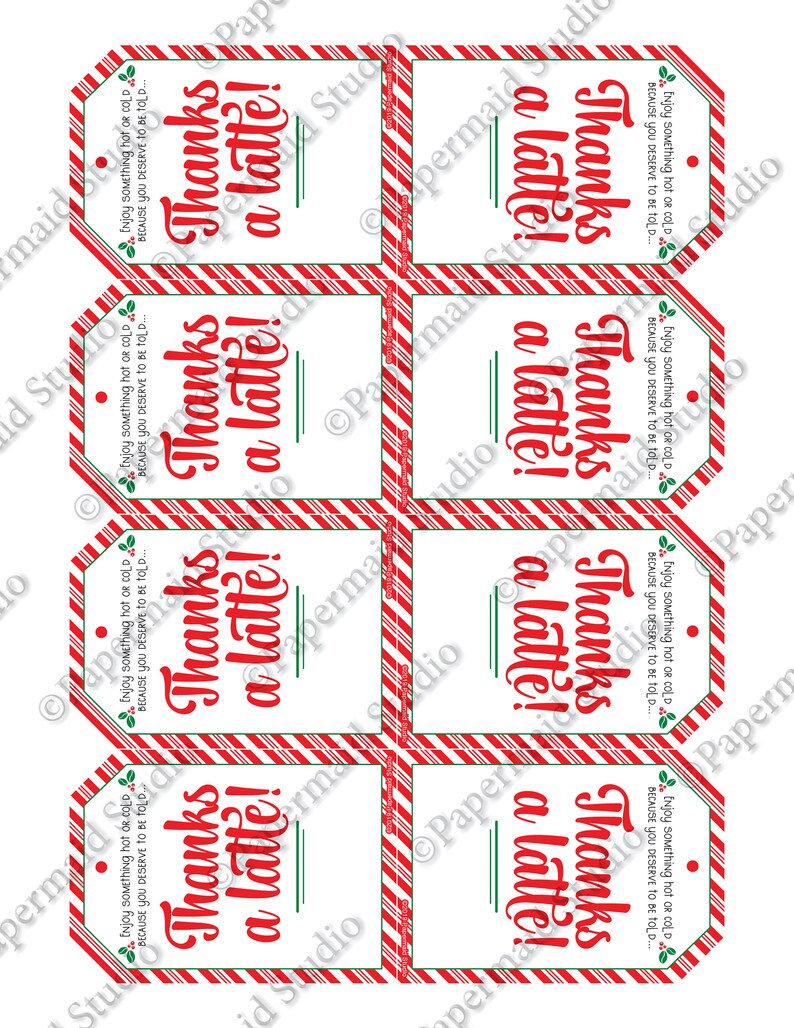 PRINTABLE Coffee Gift Tag Coffee Teacher Christmas Gift Tag - Etsy