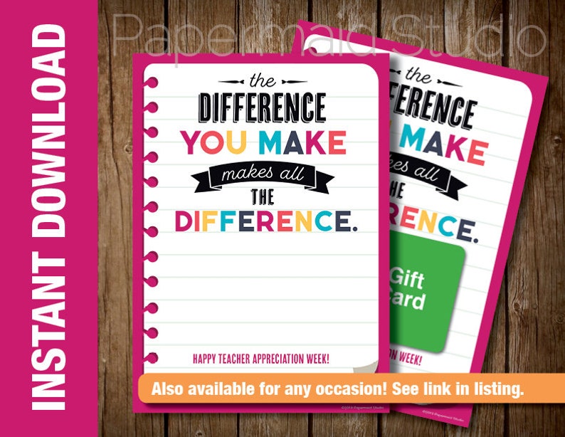 Printable Teacher Appreciation Week Card Teacher Thank You Card Teacher Appreciation Card Teacher Thank You Gift Card Holder Paper Paper Party Supplies Kromasol Com