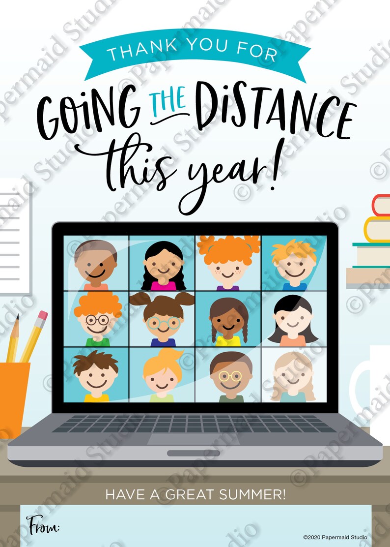 Virtual Teacher Thank You Gift Card Holder Printable Etsy