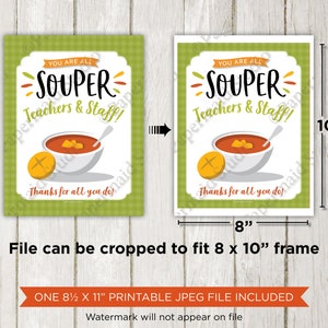 Teacher Appreciation Soup Printable - Teacher Soup Thank You Sign ...