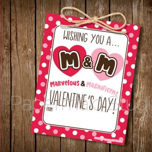 Valentine M & Candy Tag Printable - Valentine's Day Treat Label - Real Estate Pop By Thank You - Friend Neighbor Staff Customer Teacher PTA