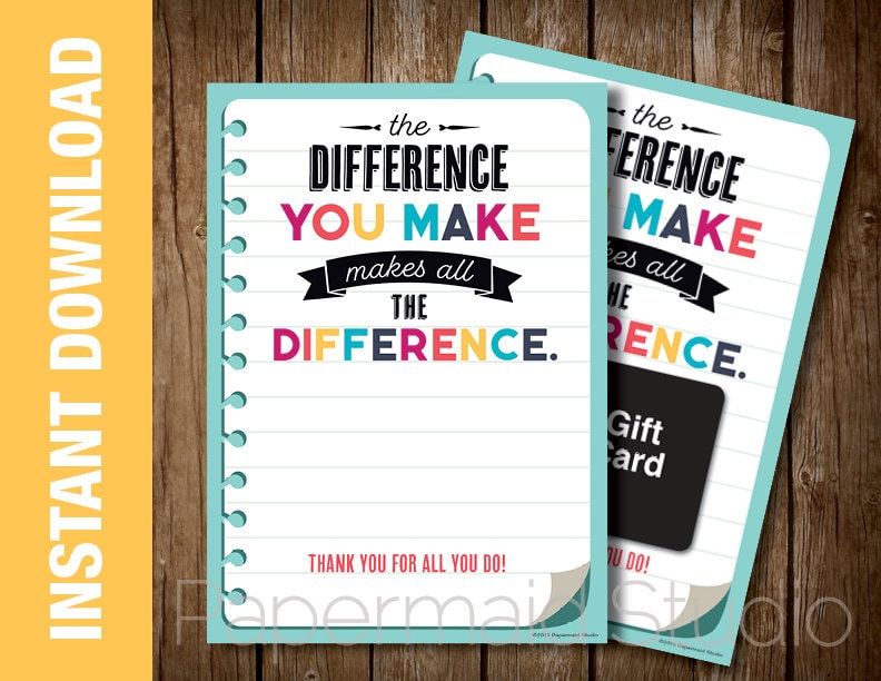 PRINTABLE Thank You Gift Card Holder Boss's Day card Etsy
