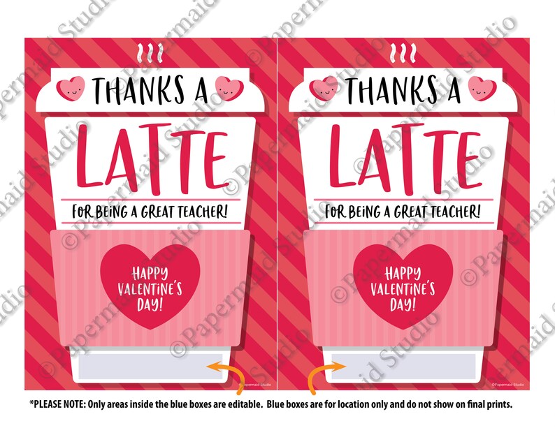 PRINTABLE Teacher Valentine's Day Coffee Gift Card Holder - Etsy