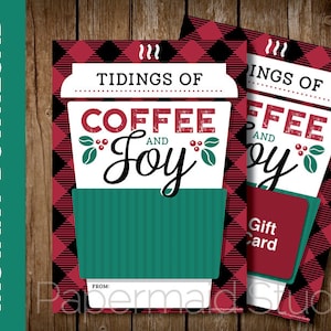 PRINTABLE Christmas Coffee Gift Card Holder - Teacher Christmas Gift Card Holder - Teacher Coffee Gift Card - Staff Boss Customer - Holiday