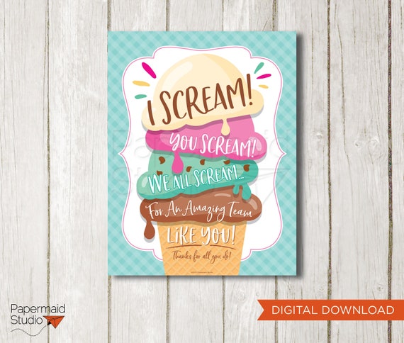 I Scream You Scream Sign 8x10 Instant Download -  Denmark