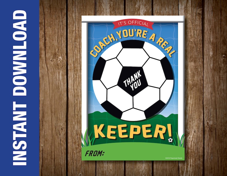 printable soccer coach thank you card printable soccer etsy