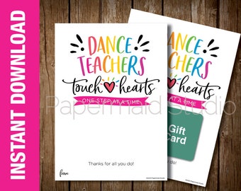 PRINTABLE Dance Teacher Thank You Card - Teacher Appreciation Card - Ballet Tap Jazz Hip Hop Dance -  End of Season Teacher Card