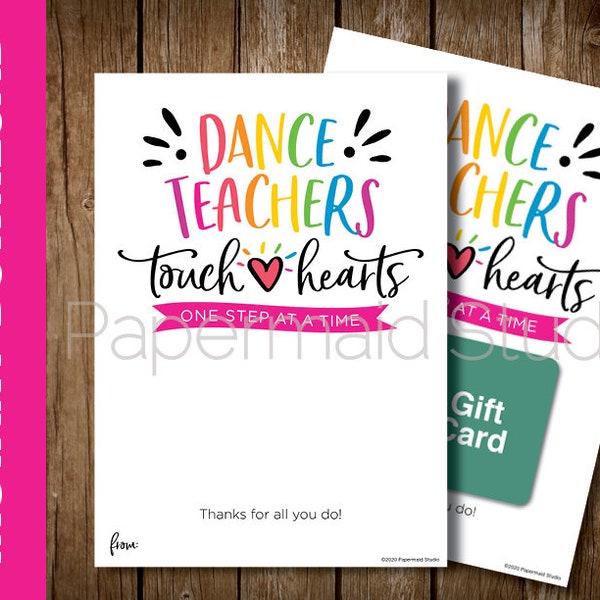 PRINTABLE Dance Teacher Thank You Card - Teacher Appreciation Card - Ballet Tap Jazz Hip Hop Dance -  End of Season Teacher Card