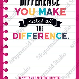 Teacher Appreciation Week Card Printable - Teacher Appreciation Card - Teacher Thank You Card ...