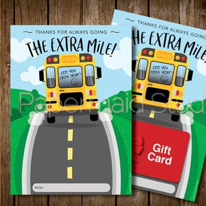 PRINTABLE Bus Driver Thank You Card - Bus Driver Gift Card Holder - Bus Driver Appreciation Week - School Bus Card - End of Year Bus
