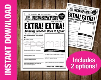 PRINTABLE All About MyTeacher Card - Teacher Appreciation Week Gift - End of Year Teacher Coloring Sheet - Last Day of School Card