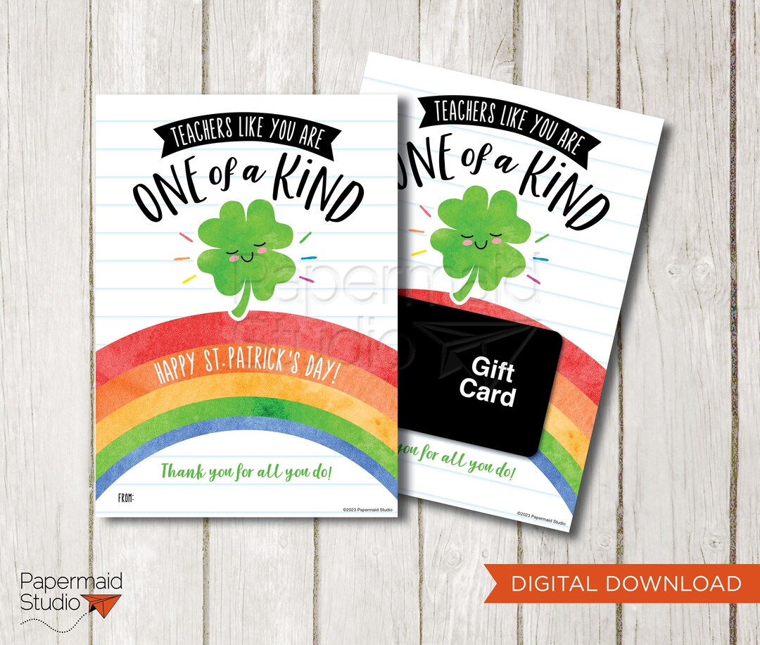 Teacher St. Patrick's Day Card Printable - St. Patrick's Day Teacher ...