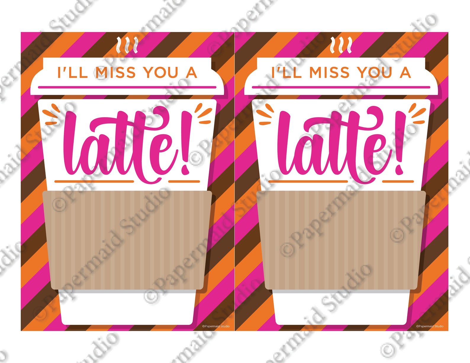 PRINTABLE I'll Miss You a Latte Coffee Gift Card Holder - Etsy