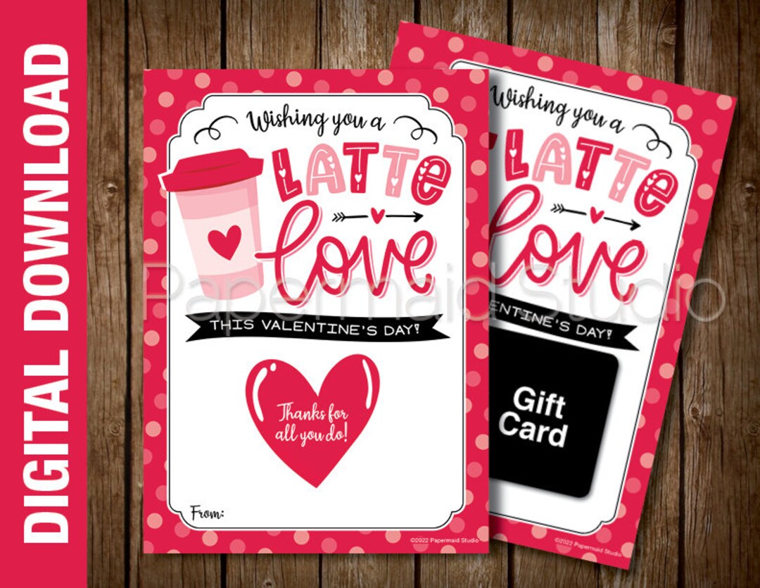 PRINTABLE Teacher Valentine's Day Coffee Gift Card Holder - Thanks a ...