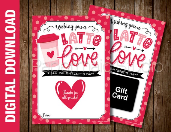 PRINTABLE Teacher Valentine's Day Coffee Gift Card Holder | Etsy