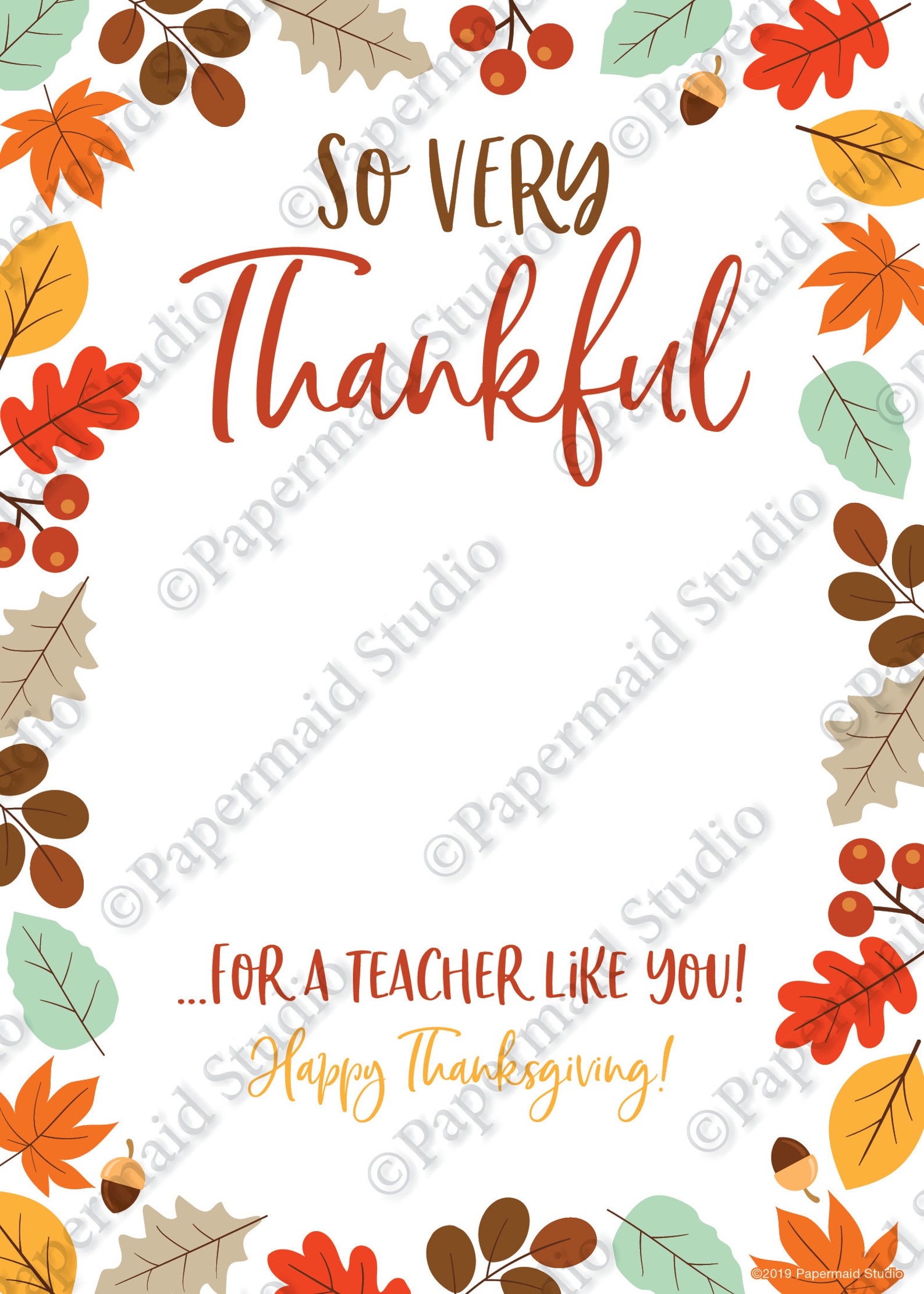 PRINTABLE Teacher Thanksgiving Gift Card Holder School Etsy