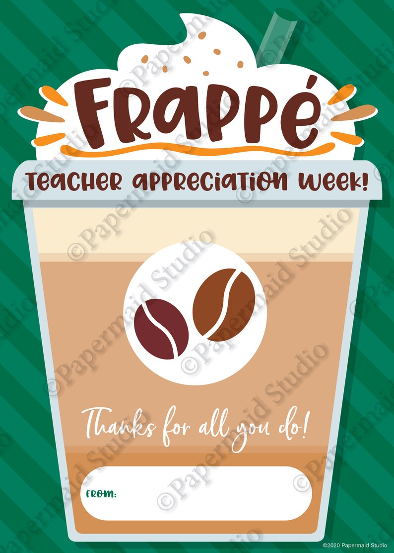 Printable Teacher Coffee Gift Card Holder Teacher Etsy